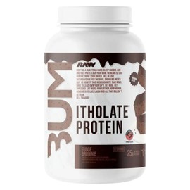RAW CBUM Itholate Protein Powder | Chris Bumstead Signature Series, Micro Filtered Grass Fed Whey Isolate Protein | 25g Protein, Low Sugar, Low Carb, Fat Free | 25 Servings, 2LB (Fudge Brownie)