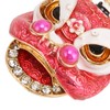 6pcs Lion Dance Keychains Cute Funny Rust Prevention Rhinestone Keychain