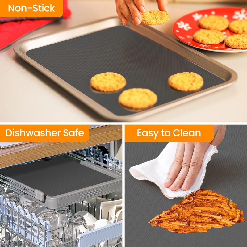 Baking Mat Roll Pan Liner-12IN X 10FT-Gray