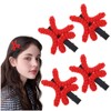Shimmeroo 4Pcs Cute Fun Hair Clips,Plush Angry Decora Hair Clips