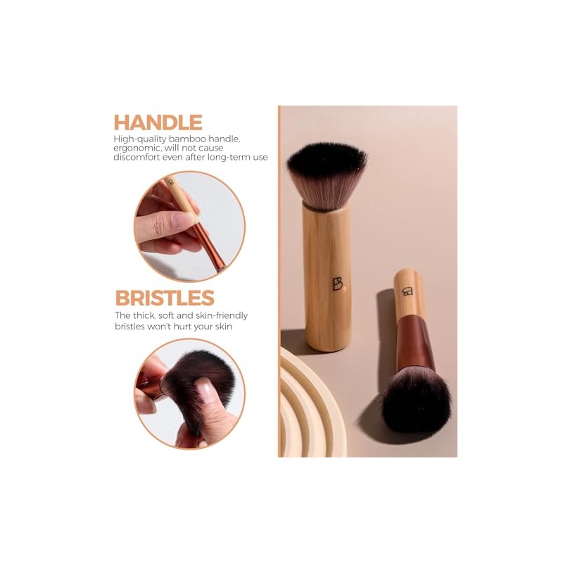 Travel Makeup Brush Set BS-MALL 10 Pcs Professional Bamboo -