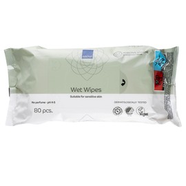 ABENA Wet Wipes, Extra Soft & Comfortable for Sensitive Skin, Moisturising Wet Cleaning Cloth Wipes for Babies and Adults, Dermatologically Tested, Unscented, 17 x 20 cm, Pack of 80