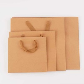 Premium Horizontal Kraft Shopping Bags for Gifts & Apparel Kraft 32x28cm 10ea