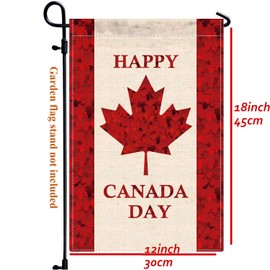 Happy Canada Day Garden Flag,12x18 in Heavy Duty Canadian Maple Outdoor Banner for Patio Yard With Double Side