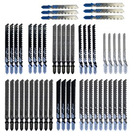 52 Pcs Jigsaw Replacement Blades, High Carbon Steel, Various Types, Electric Saw Replacement Blades, Suitable for Thin Metal, Wood, Plastic, For Dismantling, B Type, Total Length 3.0 - 3.9 inches (76 - 100 mm)