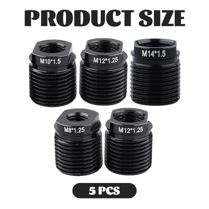 5Pcs Shifts Knob Adapter Aluminum Alloy Shifter Knob Thread Adapter