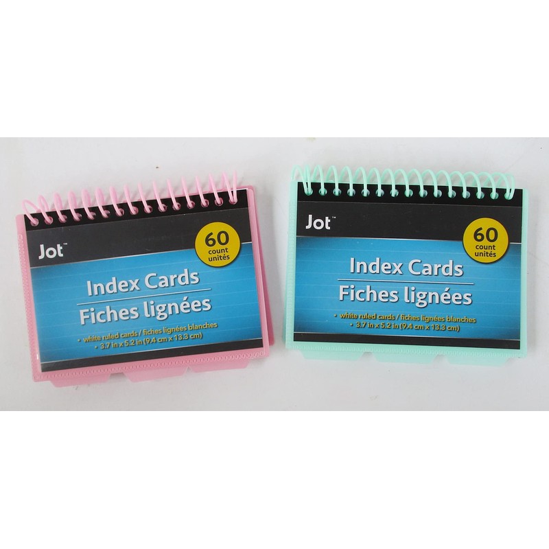 2 Index Cards Spiral Bound Pads With Dividers - 60