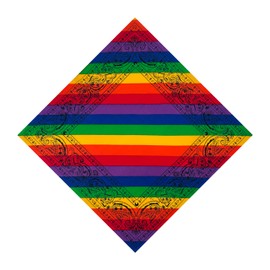 HankieWorld Unisex Bandanas Single Pack Super Soft Cotton 22 inch Cowboy Large Handkerchief with Nice Package(Rainbow)