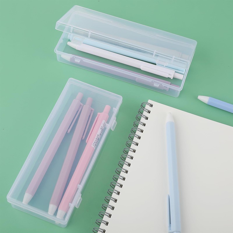 Pack of 3 Small Storage Boxes Plastic Transparent with Lid