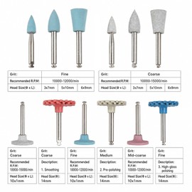 Dental Composite Polishing Kit Rubber Resin Polishing Wheel RA Disc Kit Grinding and Polishing Set Dentist Materials 12Pcs