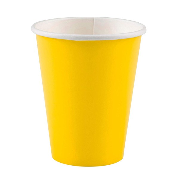 Amscan 10022522 Yellow Bright Paper Cups 266ml-8 Pcs, 8 Count (Pack of 1)