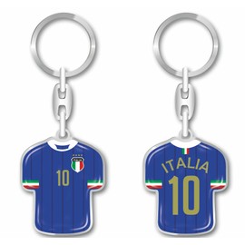 daged Italy Keyring Jersey Key Ring Resin Coating 3D Effect + Sticker Practical Functionality - TR, multicoloured