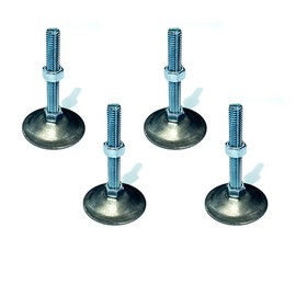 Genérico Niveladores Industriales 3/8" x 3" Uso rudo Acero Galvanizado (4 Unidades), Pata de Tornillo Niveladora, Pie Nivelador para Mueble.