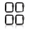 COSSIKA Climbing Buckle, 4 Pieces Square Carabiner with Screw Clasps,
