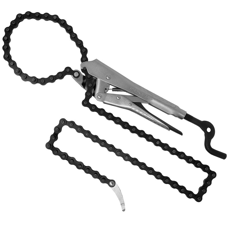 Strong Hand Tools Locking Chain Pliers, Removable 48″ Chain, Holds