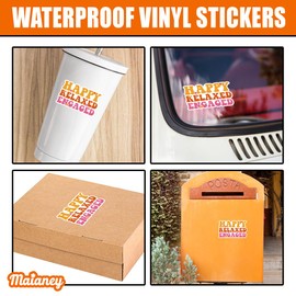 MAIANEY Happy Relaxed Engaged Sticker – Retro Therapy Quote Vinyl Decal for Mental Health Support, ABA Therapists, Teachers, Counselors, Special Education, Positive Classroom Decor