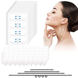 zxbaers 160 Pcs Invisible Face Lift Tape, Face Tape Lifting with String ，Face Tape Lifting Invisible for Eyes, Instant Facial Makeup Tape for Lifting Sagging Skin Eyes Neck Double Chin Wrinkles