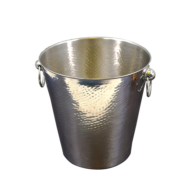 Ice Bucket Hammered Stainless Steel Drink Wine Party Chiller Champagne