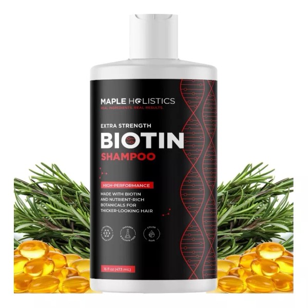 Maple Holistics Champú Ultra Biotin Anticaída Con Queratina Y Argán,
