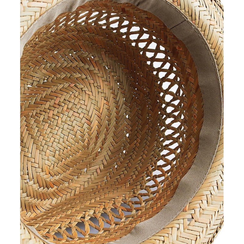 COOZO Mens Straw Summer Trilby - Natural - L-XL
