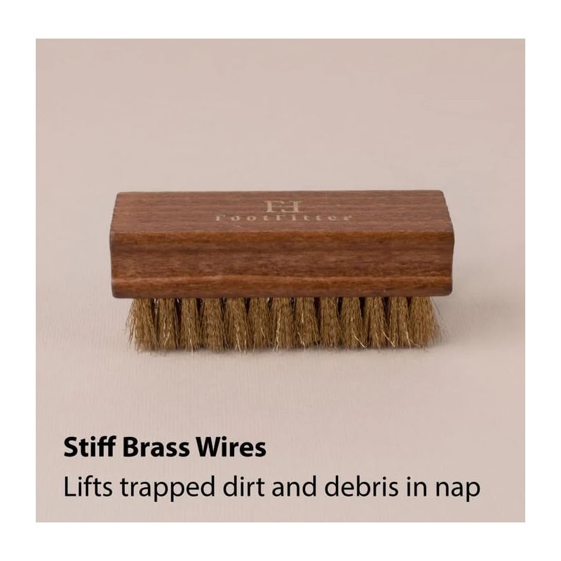 FootFitter Suede & Nubuck Brush Set. Brass & Nylon Brushes