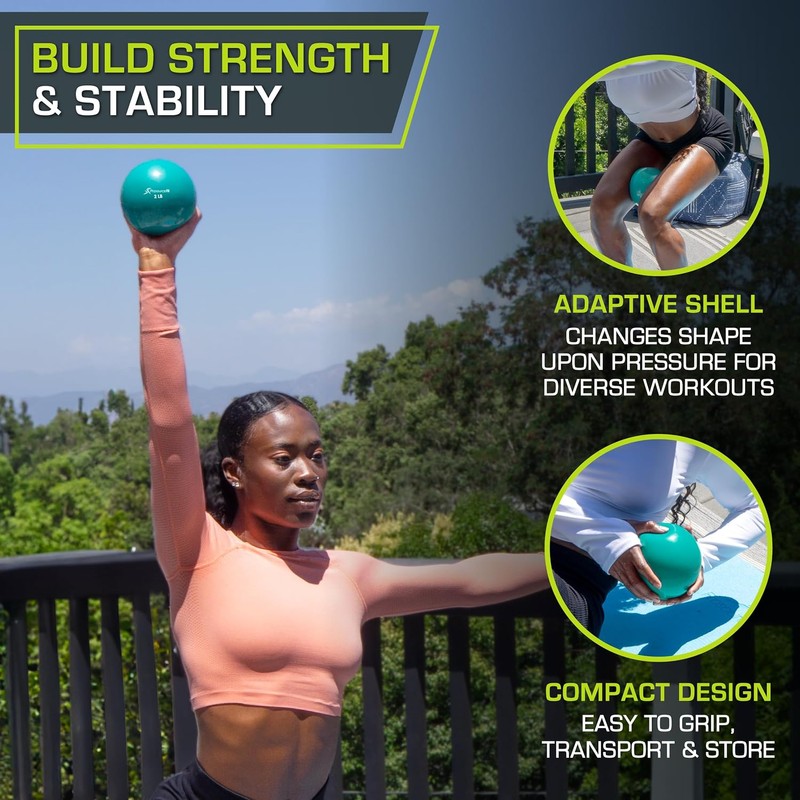 ProsourceFit Weighted Toning Exercise Balls for Pilates, Yoga, Strength Training