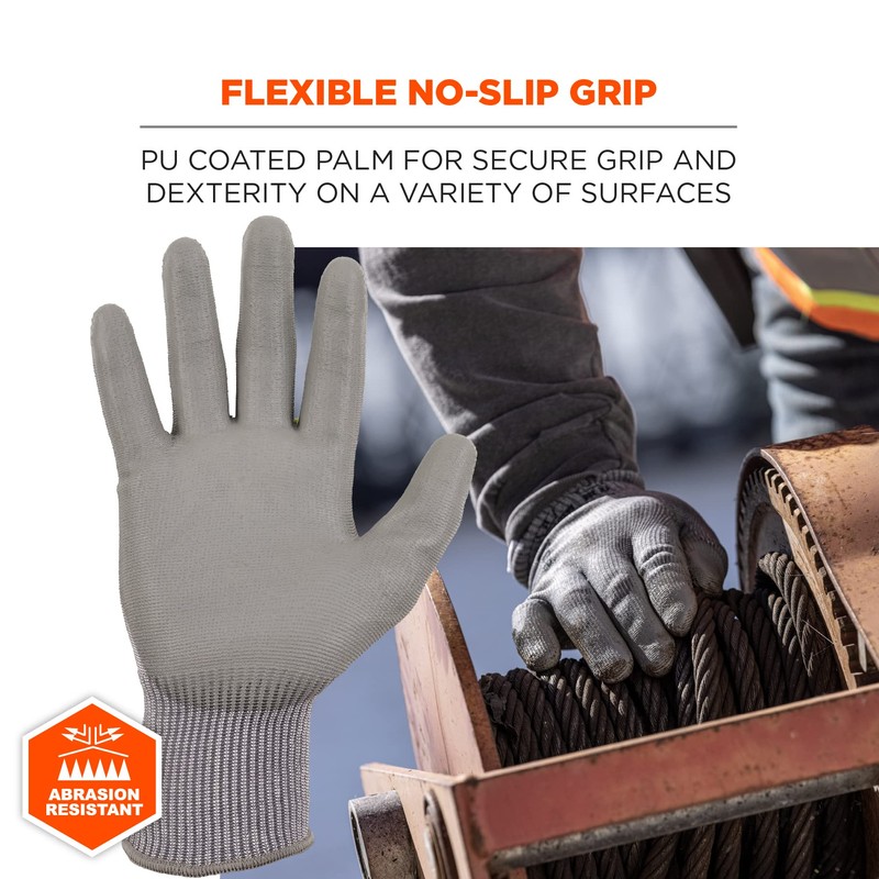 Ergodyne ProFlex 7024 Cut Resistant Work Gloves, ANSI A2, PU