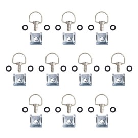 MOTO4U Motorcycle Race Fasteners Quick Release D-Ring Race Fasteners Type C 14mm Matt Sliver(10 Pack)