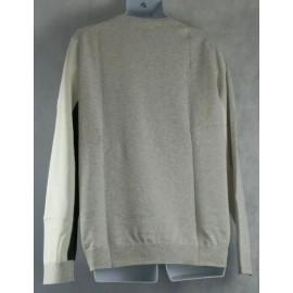 Alfani Men's Colorblocked Cotton Crewneck Pullover Sweater, Gray Multi, XL