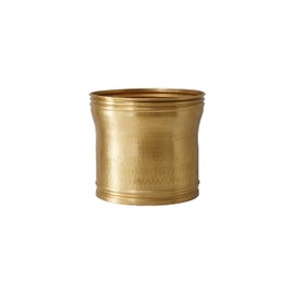 Serene Spaces Living Rajani Hammered Aluminum Planter – Decorative Indoor Plant Pot with Textured Finish, Antique Cachepot for Home, Office, Event Décor, Gift Idea, 15" Diameter & 15" Tall