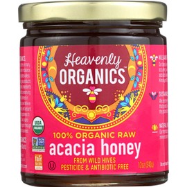 Heavenly Organics 100% ORGANIC RAW Acacia Honey, 12 oz, Pack of 3