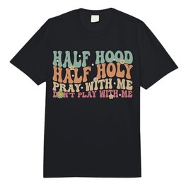 Half Hood Half Holy Groovy Retro Christian for Men Women Comfort Colors Adult Heavyweight T-Shirt