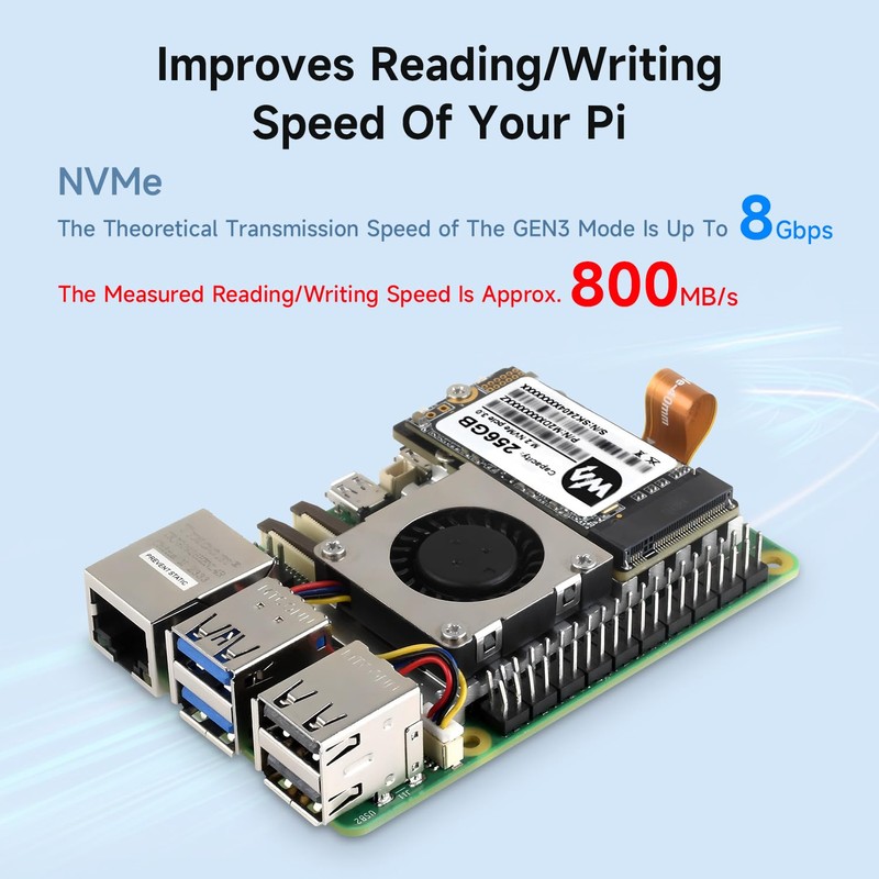 Waveshare PCIe to M.2 Adapter Board (E) for Raspberry Pi