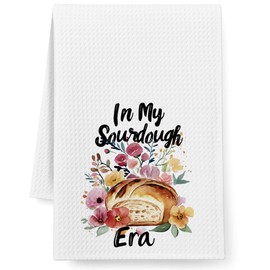 Niyorayna Sourdough Bread Baking Supplies Gifts for Bakers,in My Sourdoughs Era,Flour Sack Towels for Kitchen,Funny Kitchen Dish Towels for Women Mom Grandma,Cute Tea Towels for Baking Sourdough-3