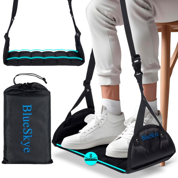 Airplane Foot Hammock for Plane Travel with Flat Base, Airplane