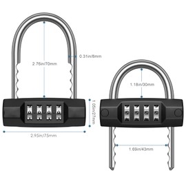 Ankilo 4 Digit Combination Padlock, Padlocks with Code Outdoor Waterproof Combination Locks, Zinc Alloy Material, Waterproof Padlock for Gym, Bicycle, etc