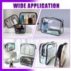 Swpeet 6Pcs 3 Sizes Clear Toiletry Bag Makeup Bags Waterproof