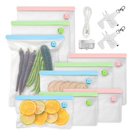 SealVax® Reusable Vacuum Seal Bags 9-Pack – BPA-Free Sous Vide & Freezer Bags with World’s Smallest Handheld Vacuum Sealer, Exclusive Liquid Isolator & 3 Sizes Airtight Food Storage Bags