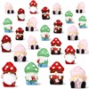 WinnerWhy 24 Pcs Spring Mini Resin Gnomes Mushroom Gnomes Figurine