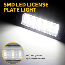 BHZNGD Error Free Number Plate Light 2 Pack 18 SMD License Plate Lights Compatible with Hyundai I30 GD CW Elantra GT Accent for K/ia C/eed JD ED OEM#925011H500