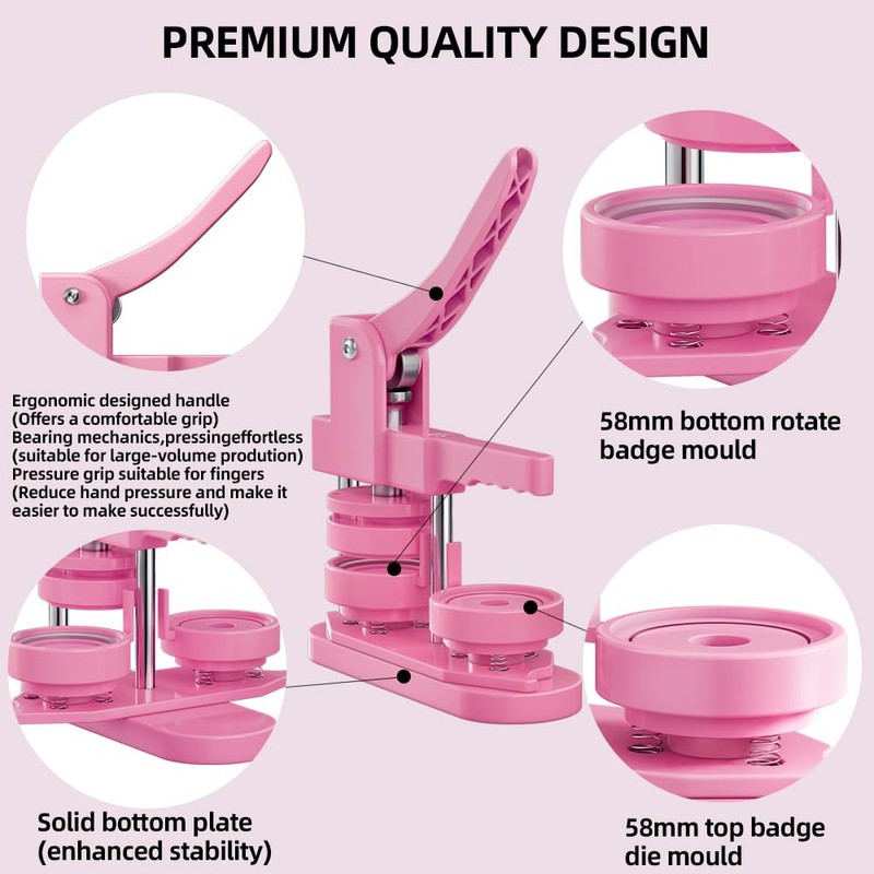 Button Maker Machine 58mm - (3 Gen) Installation-Free (2.25in) DIY