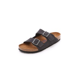 Birkenstock Men's Suede Soft Footbed Arizona Sandal, Velvet Gray, Grey, 12 Medium US