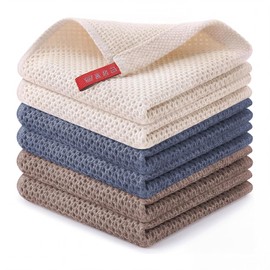 Yanlin 6PCS Trapos de Cocina, 30x30cm, Algodón Toallas de Cocina, Reutilizable, Súper Absorbente, Paño de Limpieza Multiusos, para la Limpieza de Coches, Vajilla, Cristales, Etc (6pcs)