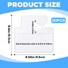 Binxus 20 Pcs Clear Parking Pass Holder for Car Windshield, Handicap Placard Holder, Permit Holder, Parking Permit Hang Tag for Car Rear View Mirror (Clear)