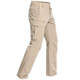 CARWORNIC Men's Lightweight Tactical Hiking Pants Water-Resistant Flex EDC Cargo Pants Stretch Quick Dry Work Pants Multi-Pocket Travel Safari Outdoor Fishing Trousers