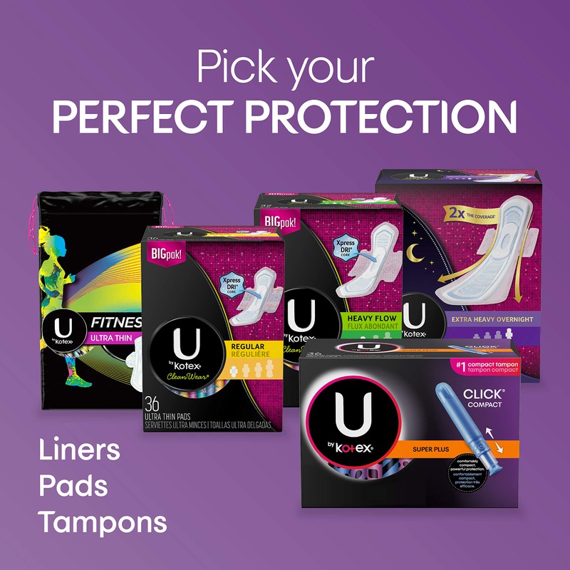 U by Kotex Click Compact Tampons, Super Plus Absorbency, Unscented,