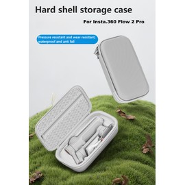Lokyoyo Portable Waterproof Carrying Case for Insta.360 Flow 2 Pro, PU Leather Material, Strong Storage Bag for Insta.360 Flow 2 Pro Gimbal Stabilizer and Accessories, Grey, Portable, Heavy Duty, gray