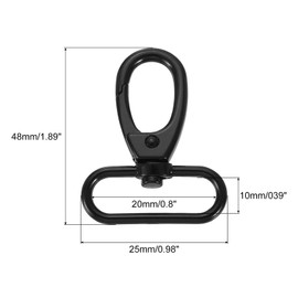 sourcing map 15Pcs Swivel Clasps, 1.5 Inch Oval Ring Lobster Clasp Claw Metal Push Gate Snap Hooks for Purse Making Keychain Belt Strap, Black