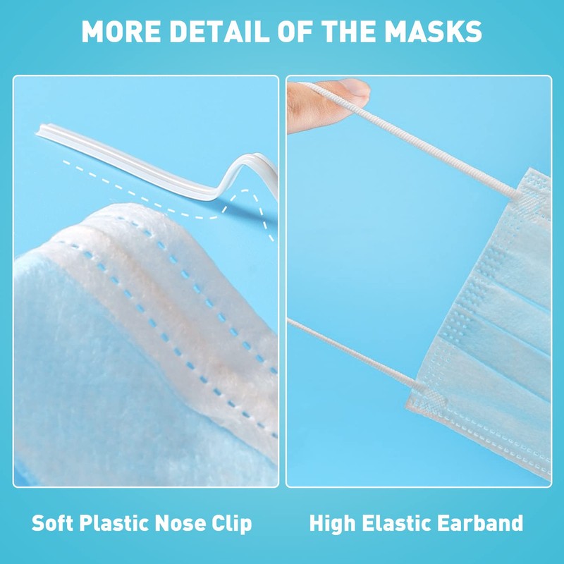 DR.MOXA Face Masks Disposable 100 Pack, PFE>95%, 3 Ply Protection