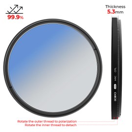 Beschoi 62mm Polarizer Filter 30 Layer Multi-Resistant Nano Coated Circular Polarizing Filter(CPL) with HD Optical Glass/Ultra Slim Frame, Reduce Glare/Enhance Contrast/Reduce Reflection
